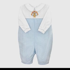 Petit Ami White and Blue Bodysuit